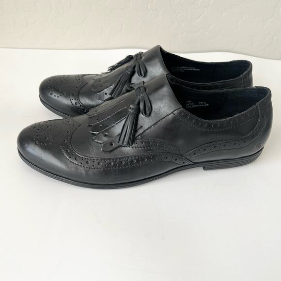 Born Derby Oxford leather loafer shoes black 11 - Picture 5 of 14
